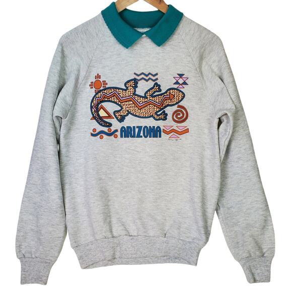 Gopher Sport VTG SZ M Arizona Graphic Sweatshirt with Collar Made USA - Picture 2 of 8